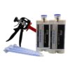 Adhesive trial kit with nozzles and applicator gun