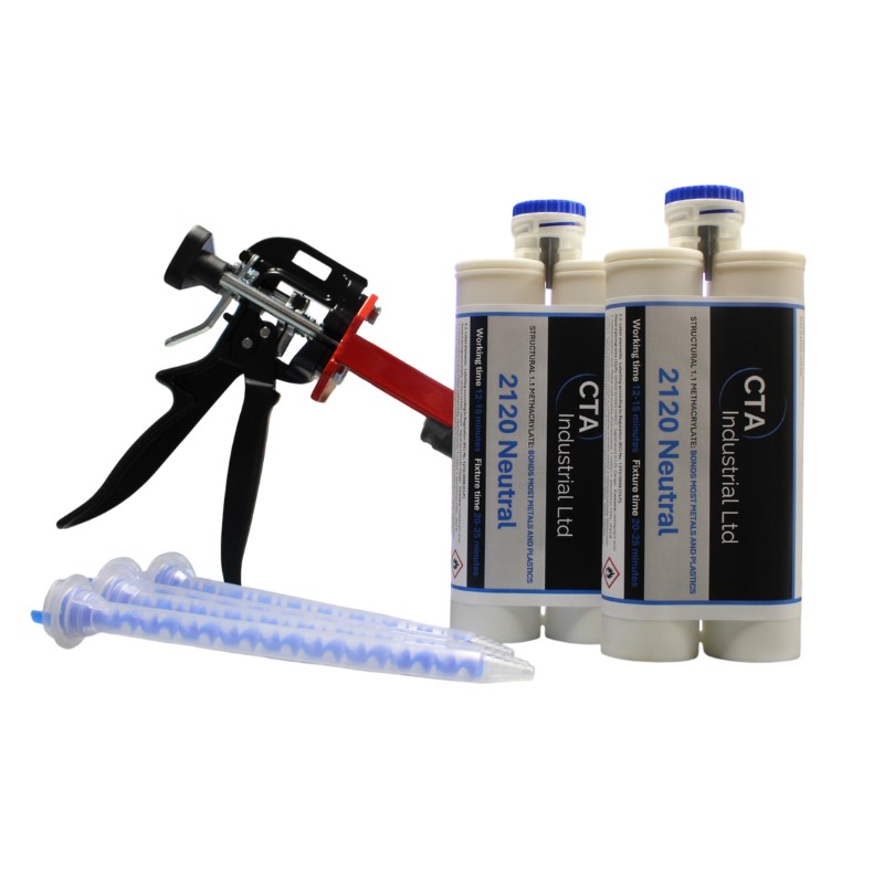 Adhesive trial kit with nozzles and applicator gun