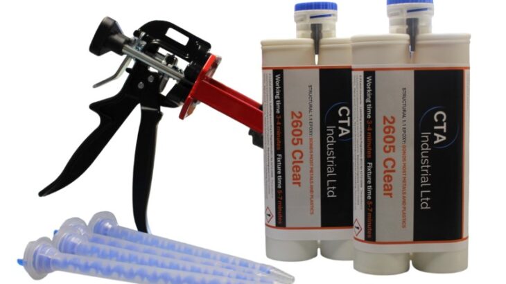 Adhesive trial kit with nozzles and applicator gun
