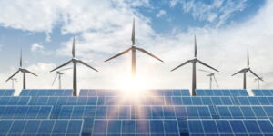 Adhesive used when manufacturing alternative energy materials