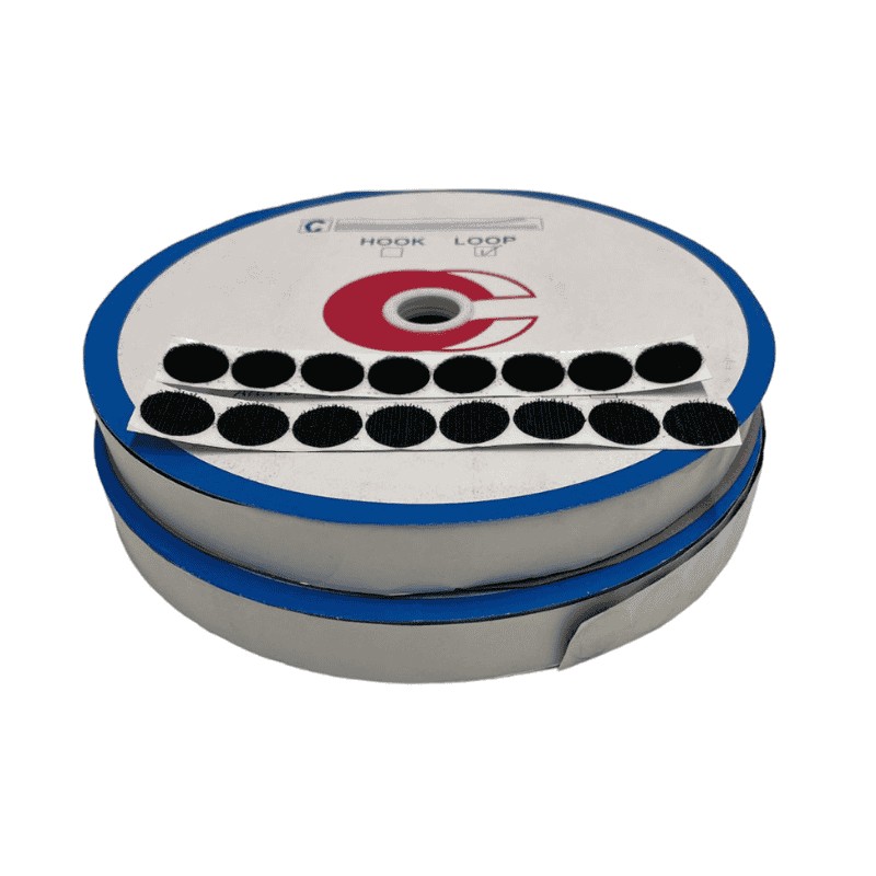 Fastening tape made into coin die cuts