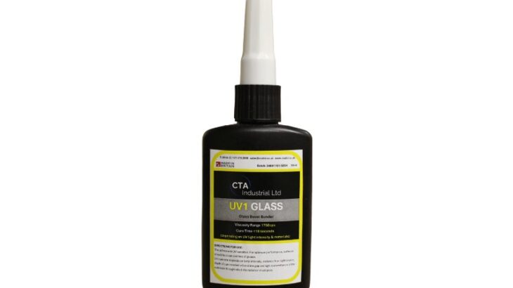 A UV curing adhesive for glass applications
