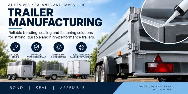 Tapes, adhesives and sealants used when manufacturing trailers